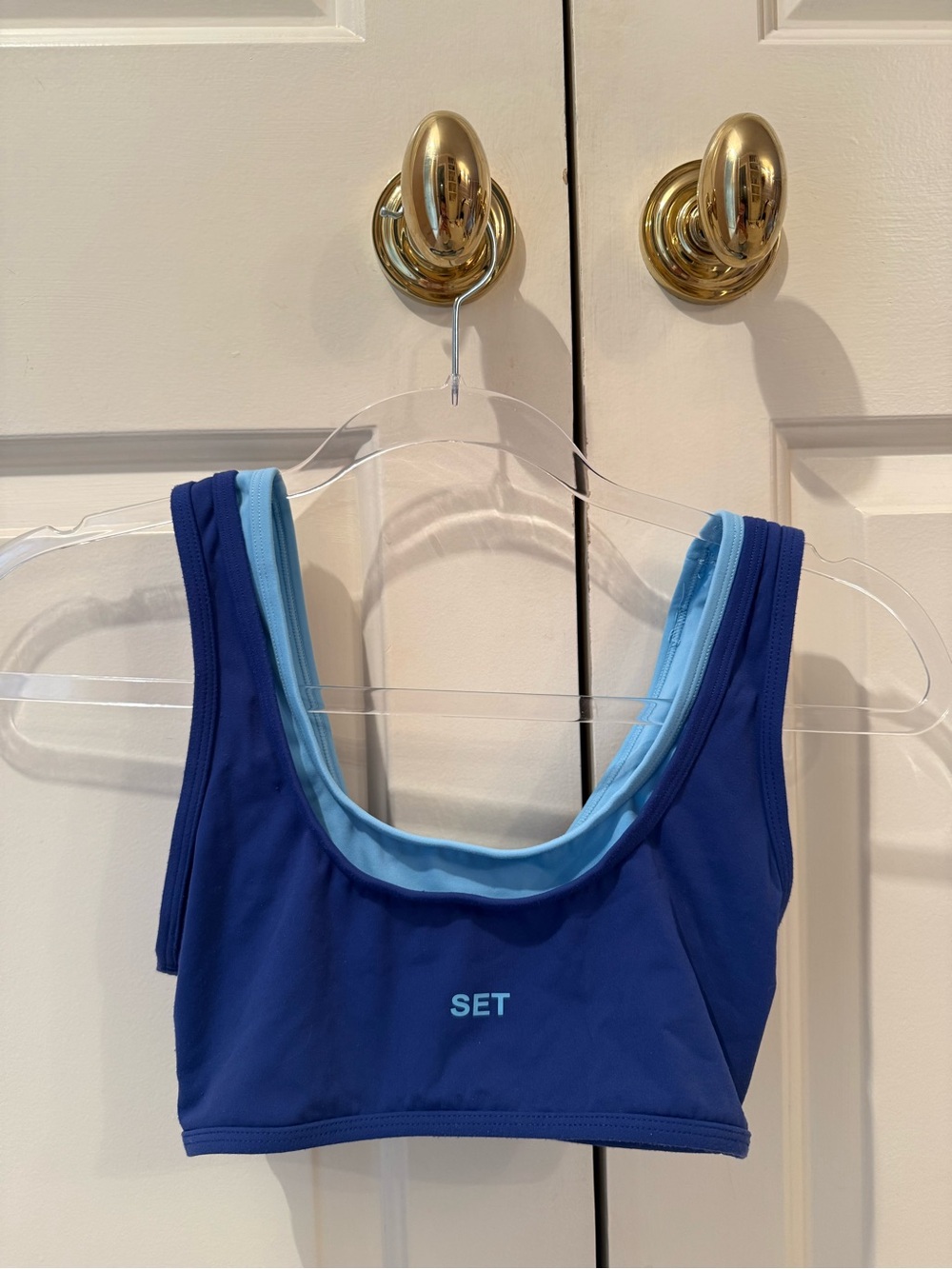 SET Active Two-Tone Blue Sports Bra